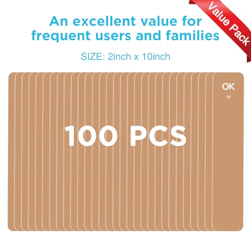 OK TAPE 100Pcs Precut Kinesiology Tape Strips, Elastic Athletic Tape - color: Beige