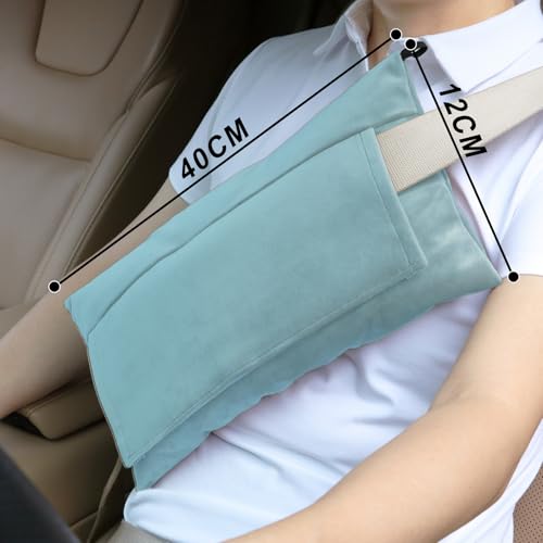 Post Surgery SeatBelt Pillow for Pregnancy Mastectomy Hysterectomy Recovery - color: Light Blue