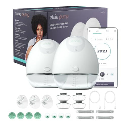 Elvie - Double, Wearable Breast Pump w/App - The Smallest & Quietest - Portable - Hands Free & Discreet - Automated with Four Personalized Settings