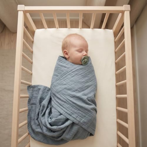 Swaddle Blankets, 100% Organic Cotton Muslin, 47"x47" 2-Pack - color: 2-pack Sage G/Tradewins