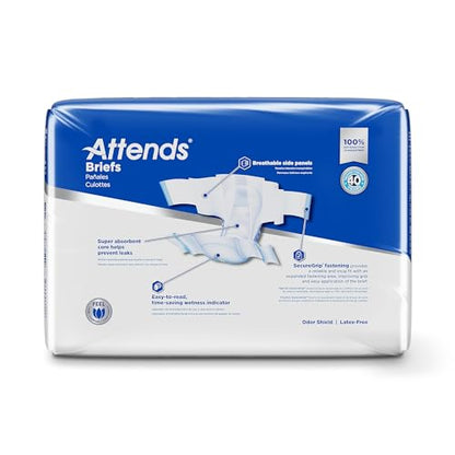 Attends Adult Incontinence Briefs, Large, Heavy Absorbency, 24ct Bag - size: Large (24 Count)