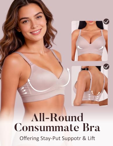 AIRCUTE Nursing Bras for Breastfeeding Seamless Postpartum Bra Soft Pregnancy Bra Wireless Maternity Bralette - color: Dusk, size: Small