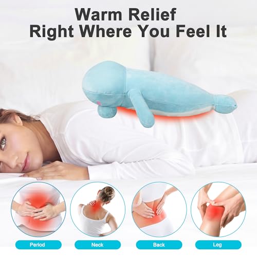 Manatee Heating Pad Plush, USB Electric Ocean Animal Warmer for Women - color: Light Blue Manatee Heating Pad