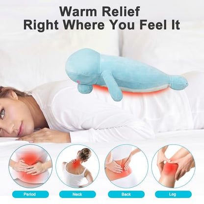 Manatee Heating Pad Plush, USB Electric Ocean Animal Warmer for Women - color: Light Blue Manatee Heating Pad