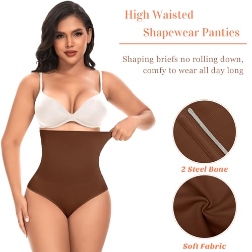 Werena Tummy Control Shapewear for Women High Waisted Body Shaper Panties Slimming Girdle Shaping Briefs - color: 1# Chocolate, size: X-Large
