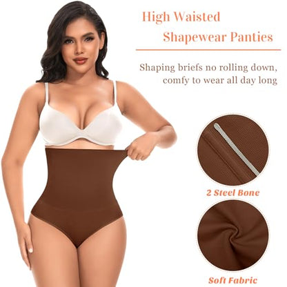 Werena Tummy Control Shapewear for Women High Waisted Body Shaper Panties Slimming Girdle Shaping Briefs - color: 1# Chocolate, size: X-Large