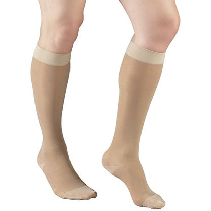 Truform Sheer Compression Stockings, 15-20 mmHg, Women's Knee High Length, 20 Denier, Nude, Medium - color: Nude, size: Medium (1 Pair)