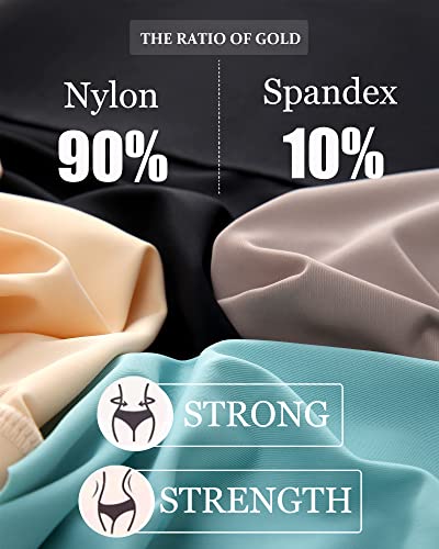 FINETOO Light Tummy Control Underwear Women High Waisted Briefs Plus Size Shapewear Under Dress Ladies Panties S-XXXL - color: Black+black+nude+khaki, size: XX-Large