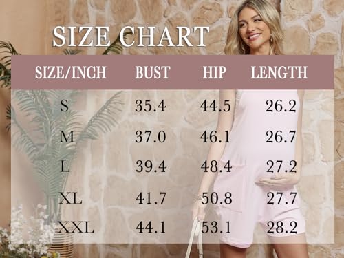 FMEYOA Maternity Romper Sleeveless Overall Shorts Jumpsuit with Pockets - color: Black, size: Small