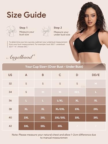 Angelhood Front Closure Racerback Jelly Bras for Women No Underwire - color: Black, size: Small