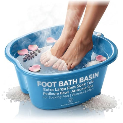 Extra Large Foot Soaking Tub, Sturdy Foot Bath Basin, Pedicure Bowl - Blue - color: Blue Foot Basin