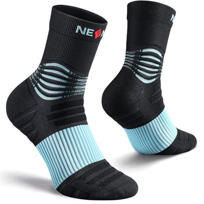 NEENCA Professional Compression Socks for Women Men Circulation, 20-30 mmHg - color: Black Blue, size: Large