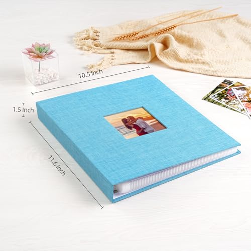 Mublalbum 8.5x11 Inch 3 Ring DIY Scrapbook Photo Album 80 Pages,Blue - color: Blue