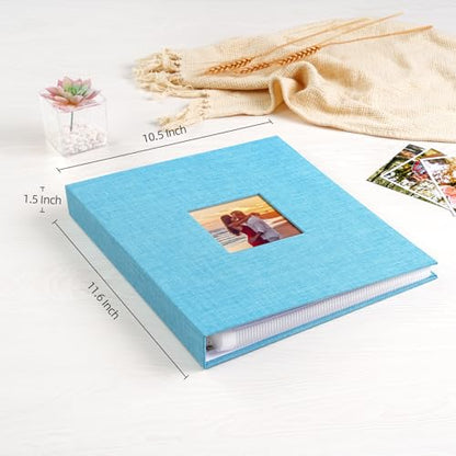 Mublalbum 8.5x11 Inch 3 Ring DIY Scrapbook Photo Album 80 Pages,Blue - color: Blue