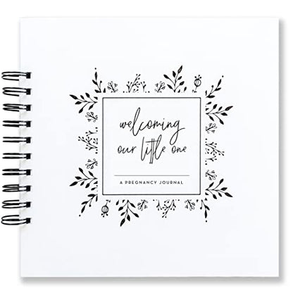 Pregnancy Journal: Welcoming Our Little One, A simple black and white keepsake journal to document important pregnancy milestones + add photos