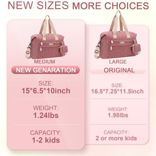 Pritent Diaper Bag Tote Waterproof Maternity Baby Bags with Pacifier Case - color: Red, size: Medium