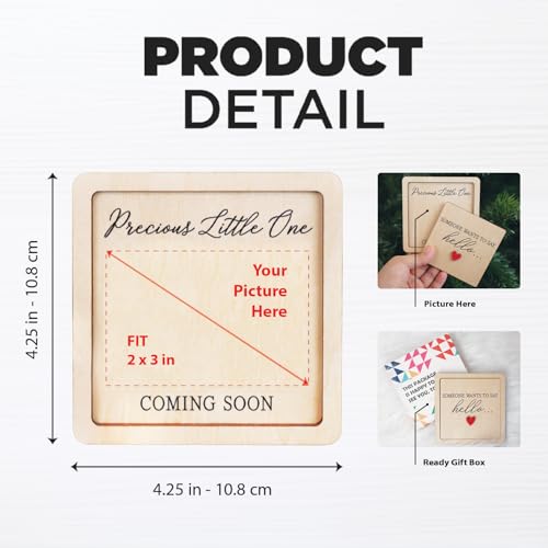 Hangwoous Pregnancy Announcement Ultrasound Frame Surprise Box - color: Wood