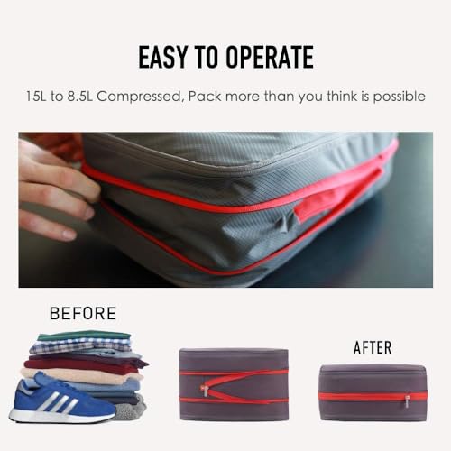 Bee Nesting 15L Compression Packing Cube Large Travel Organizer - color: Black Red, size: 15L