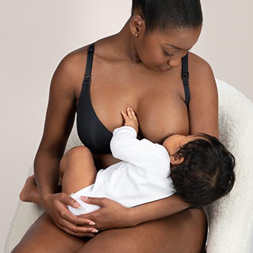 Bravado Designs Women's Enrich Seamless Nursing Bra Maternity Bra Wireless Clip Down for Breastfeeding S-XXL - color: Black, size: Medium