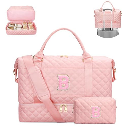 Letter Travel Bags with Makeup Personalized Gift for Kid(Pink,B) - color: Pink, style: B
