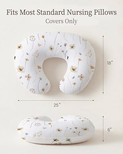 Nursing Pillow Covers 2 Pack, Stretchy Breastfeeding Pillow Covers for Baby - color: Butterfly Garden