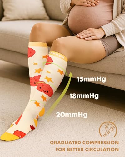 Thick Soft Cotton Compression Socks - color: Nurse Elements, size: Small-Medium