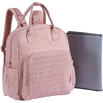 Waterproof Diaper Bag Backpack, Bag with Portable Diaper Pad, Pink - color: Pink