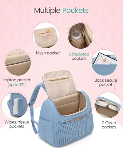 Qualyphant Breast Pump Bag for Spectra S1/S2 & Medela with Insulated Cooler - color: Blue