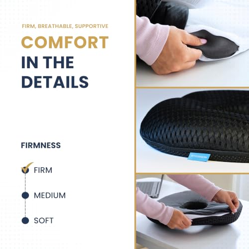 Firm Donut Cushion for Women, Hemorrhoid Pillow for Tailbone & Coccyx Pain