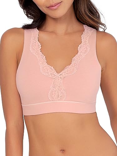 Fruit of The Loom Women's 2-Pack Full Coverage Wireless Cotton Bra - Soft & Everyday Comfort - color: Blushing Rose/White, size: Small