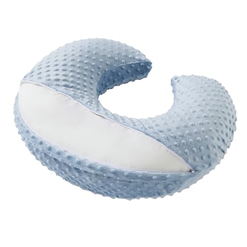 Dots Nursing Pillow Cover, Plush Breastfeeding Pillow Case - color: Cloud Blue