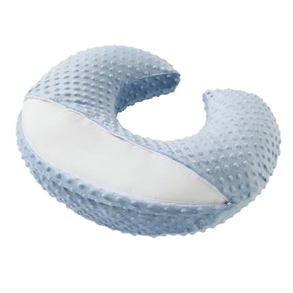 Dots Nursing Pillow Cover, Plush Breastfeeding Pillow Case - color: Cloud Blue
