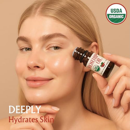 BodyJ4You Rosehip Seed Oil for Face Skin - USDA Organic Cold Pressed Pure - size: 0.17 Fl Oz (Pack of 1)