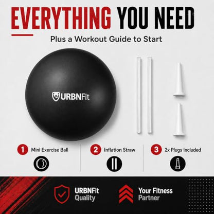 URBNFit Pilates Ball — 9 Inch Small Exercise Ball - color: Black
