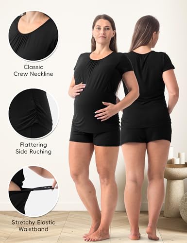 SUNNYBUY Womens Maternity Nursing Pajamas Set 3 Piece Breastfeeding PJS - color: Black, size: XX-Large