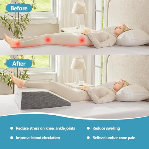 Nordjager Leg Elevation Pillow, 8 Inch Memory Foam Support Cushion - size: Leg Pillow - 8 inch