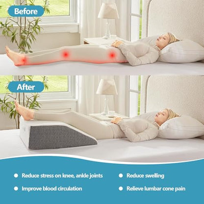 Nordjager Leg Elevation Pillow, 8 Inch Memory Foam Support Cushion - size: Leg Pillow - 8 inch