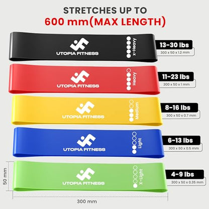 Loop Resistance Bands Set of 5 for Exercise & Strength Training