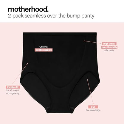 Motherhood Maternity Womens Over-the-Bump Maternity Panty, 2-Pack (S-2X) - size: Medium