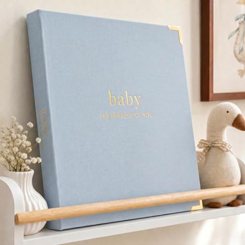 Keepsake Baby Memory Book for Boys and Girls - Timeless First 5 Year Book - color: Light Blue