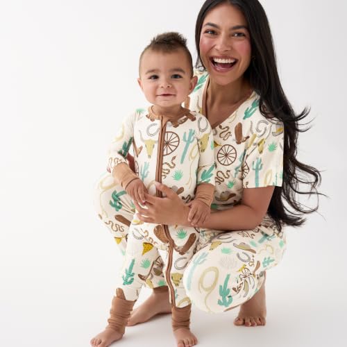 Little Sleepies Womens Pajamas, Short Sleeve, Soft Viscose from Bamboo PJs - color: Ready to Rodeo (Caramel), size: Small