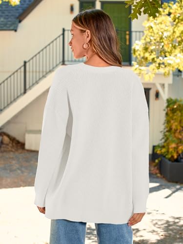 LILLUSORY Women's Oversized Fall Cardigan Sweater Chunky Jackets 2026 - color: White, size: Medium