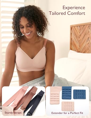 Momcozy Nursing Bra, 3.0 Jelly Strip Lift Support Wireless Maternity Bra - size: Medium Plus