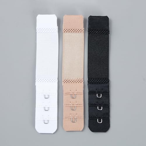 Women Elastic Bra Extenders 1-6 Hook, Bras Back Extension Strap - color: 1 Hook, Black/White/Beige 6pcs