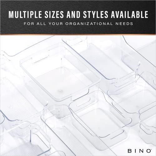 BINO | Plastic Storage Bins, Medium - 2 Pack | THE LUCID COLLECTION | Multi-Use Built-In Handles | BPA-Free | Clear Storage Containers | Fridge Organizer | Pantry & Home Organization - size: 2PK - MEDIUM