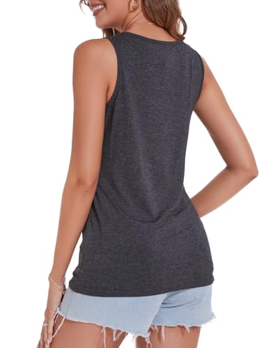 Sosolism Women’s Maternity Nursing Tank Top for Breastfeeding S-XXL - color: Dark Grey, size: Large