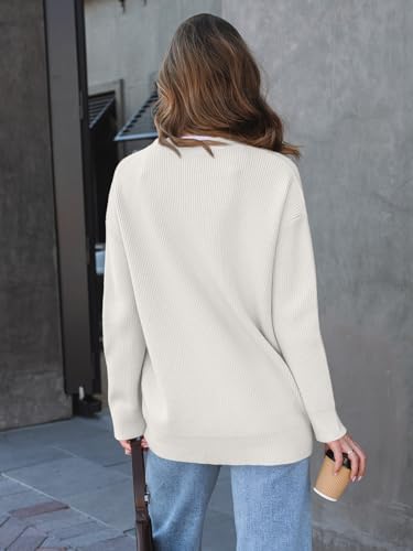 LILLUSORY Women's Oversized Fall Cardigan Sweater Chunky Jackets 2026 - color: White, size: Medium