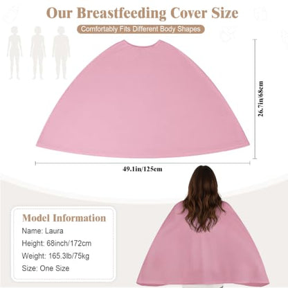Basumee Nursing Cover for Breastfeeding Breathable Mesh 360 Full Privacy - color: Dusty Rose, size: 1 Pack