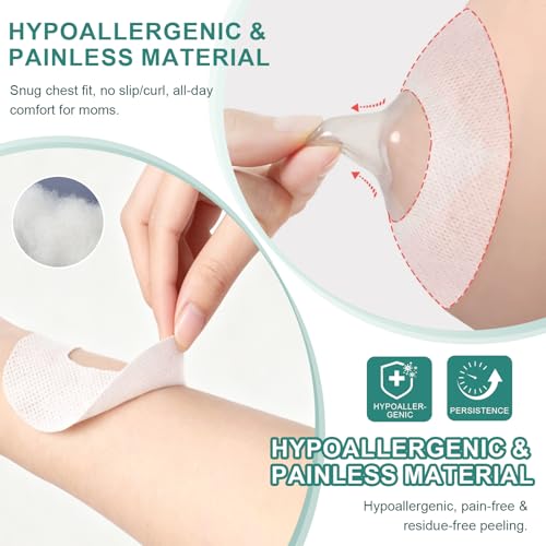 Nipple Shield Secure Stickers 30PCS,Sticky Nipple Shield for Breastfeeding,Braless Silver Nursing Cups Tape Individually Wrapped