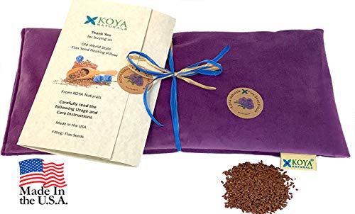 KOYA Naturals Soft Velvet Flax Seed Microwave Pillow - color: Purple